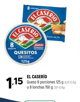 Coviran El Caserío Queso 8 Porciones 125g u 8 Lonchas 150g oferta