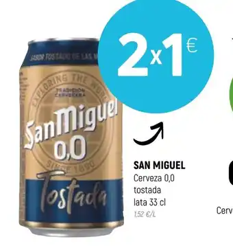 Coviran San Miguel Cerveza 0.0 Tostada Lata 33cl oferta