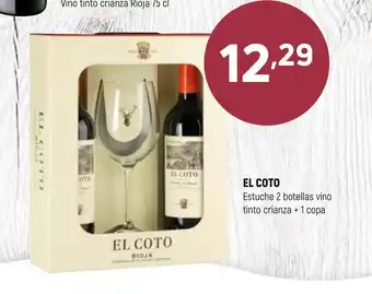 Coviran El Coto Estuche 2 Botellas Vino Tinto Crianza + 1 Copa oferta