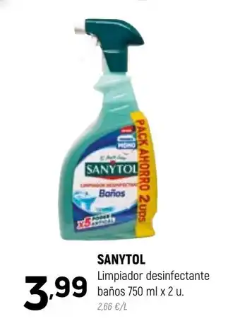 Coviran Sanytol Limpiador Desinfectante Baños 750ml x 2u oferta