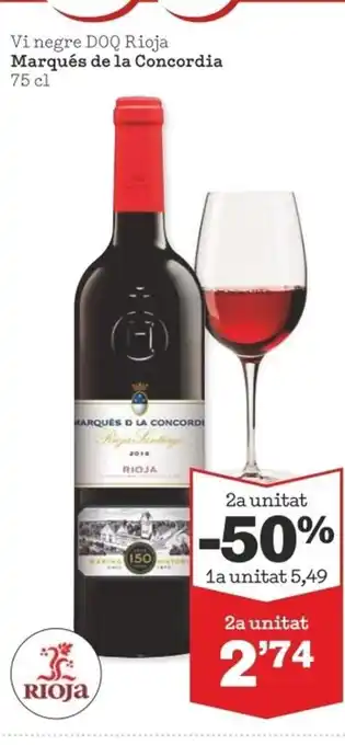 Sorli Vi Negre DOQ Rioja Marqués De La Concordia 75cl oferta