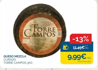 Cash Ecofamilia Queso Mezcla Curado Torre Campos 3kg oferta