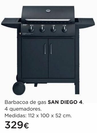 Hipercor Barbacoa de Gas San Diego 4 oferta