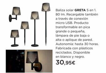 Hipercor Baliza Solar Greta 5 en 1 oferta