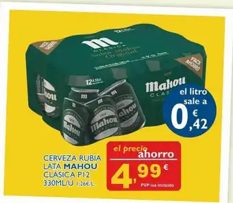 Cash Ecofamilia Mahou Cerveza Rubia Lata Clásica P12 330ml oferta