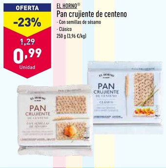 ALDI Pan Crujiente de Centeno oferta