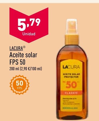 ALDI Aceite Solar FPS 50 oferta