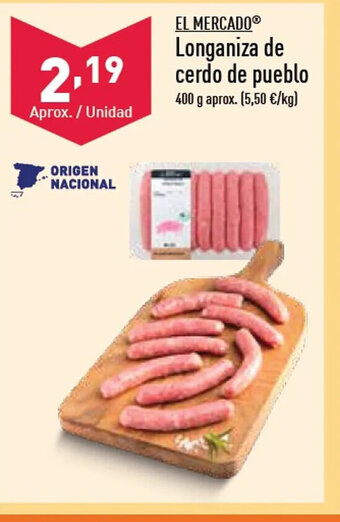 ALDI Longaniza de Cerdo de Pueblo oferta