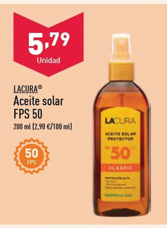 ALDI Aceite Solar FPS 50 oferta