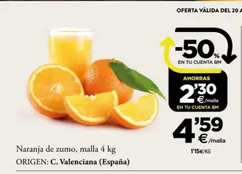 BM Supermercados Naranjas de zumo oferta
