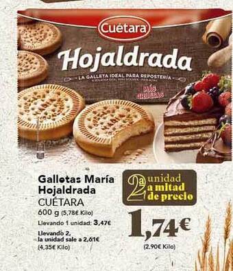 Gadis Galletas maría hojaldrada cuétara oferta