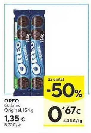 Caprabo 2a unitat -50% oreo galetes original oferta
