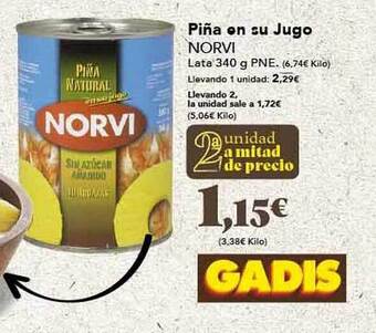 Gadis Piña en su jugo norvi oferta