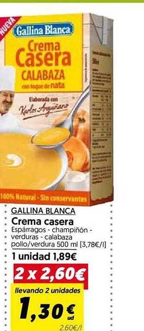 Hiper Usera Gallina blanca crema casera oferta