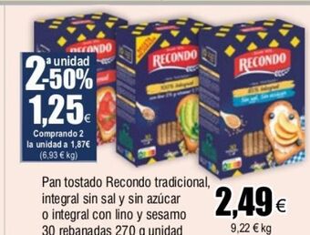 FROIZ Pan tostado recondo oferta