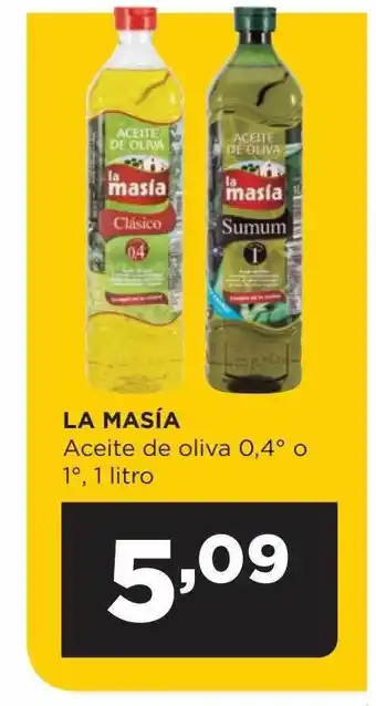 Alimerka La masía aceite de oliva 0,4° o 1°, 1 litro oferta