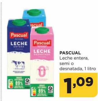 Alimerka Pascual leche entera semi o desnatada oferta