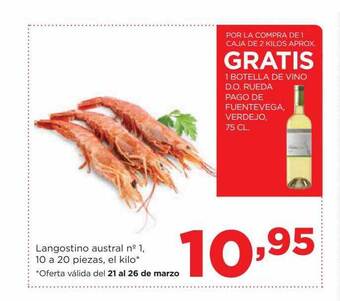 Alimerka Langostino austral n°1 10 a 20 piezas el kilo oferta