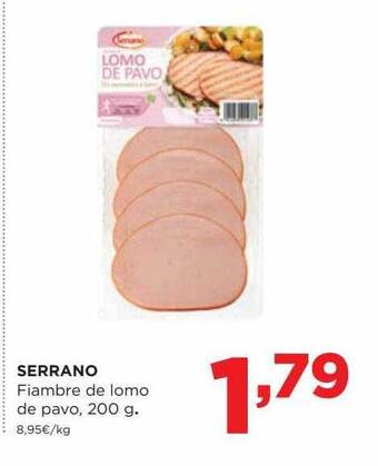 Alimerka Serrano fiambre de lomo de pavo oferta