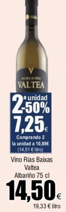 FROIZ Vino Rías Baixas Valtea Albariño 75 cl. oferta