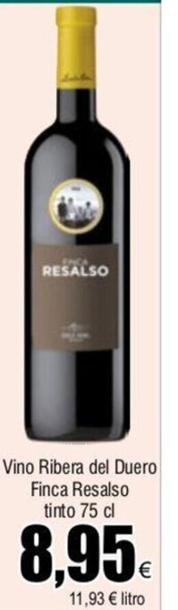 FROIZ Vino Ribera Del Duero Finca Resalso Tinto 75 cl oferta