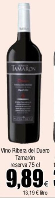 FROIZ Vino Ribera Del Duero Tamarón Reserva 75 cl oferta