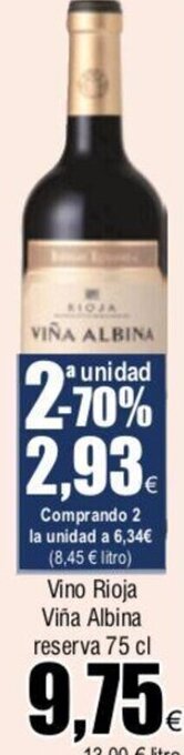 FROIZ Vino Rioja Viña Albina reserva 75 cl oferta