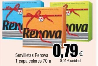 FROIZ Servilletas Renova 1 capa colores oferta