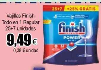FROIZ Vajillas Finish Todo en 1 Regular 25+7 unidades oferta
