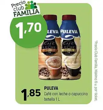 Coviran Puleva café con leche o cappuccino botella oferta