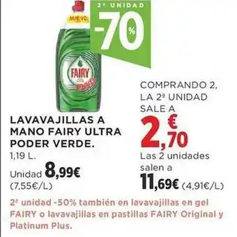 Supercor Exprés Lavavajillas a mano fairy ultra poder verde oferta
