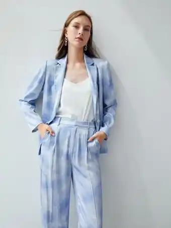 Shein Motf premium blazer viscosa tie dye con botón oferta