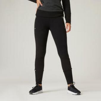 Decathlon Pantalón jogger fitness ajustado algodón con bolsillos mujer domyos 520 negro oferta