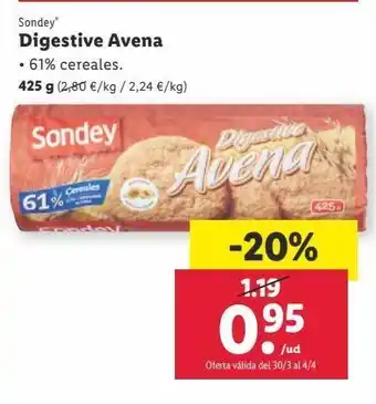 Lidl Galletas de avena sondey oferta