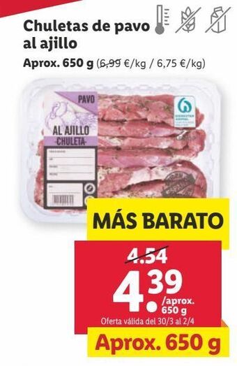 Lidl Chuletas de pavo oferta