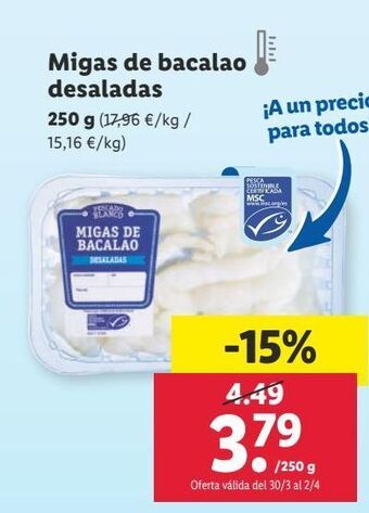 Lidl Migas de bacalao oferta