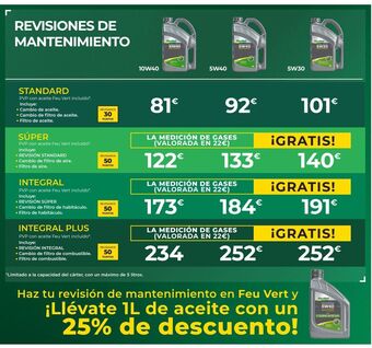Feu Vert Revisión de coche feuvert oferta