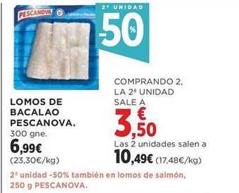Supercor Lomos de bacalao pescanova oferta