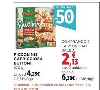 Supercor Piccolinis capricciosa buitoni oferta