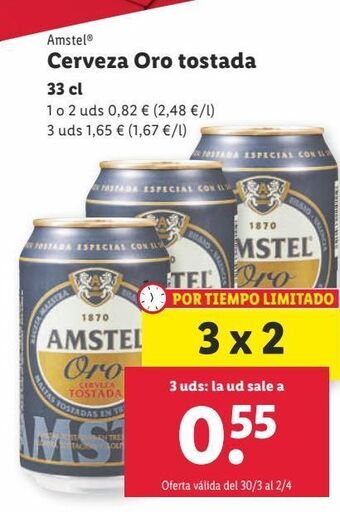 Lidl Cerveza amstel oferta