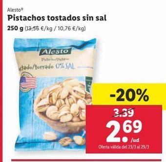 Lidl Pistachos alesto oferta