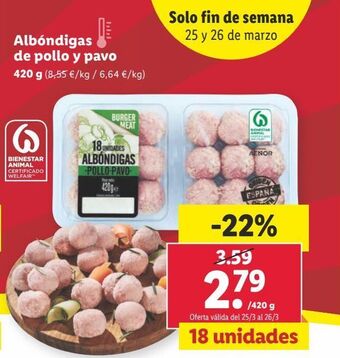 Lidl Albóndigas de pollo y pavo oferta