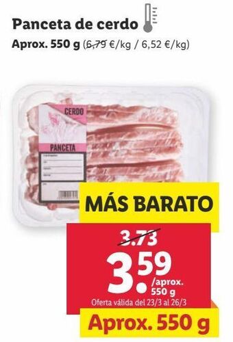 Lidl Panceta oferta