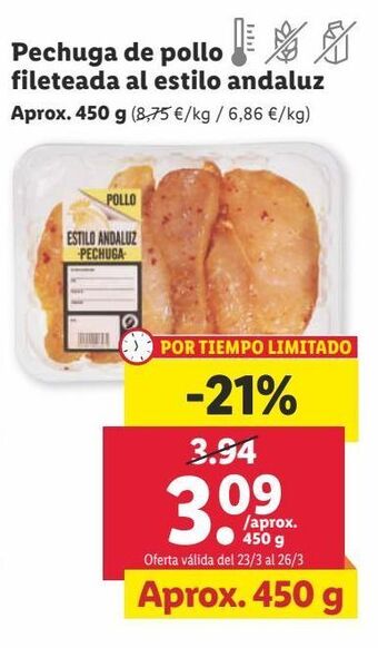 Lidl Pechuga de pollo oferta