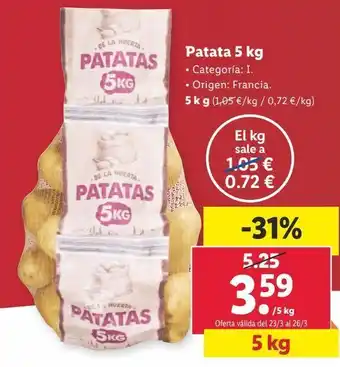 Lidl Patatas 5 kg oferta