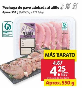 Lidl Pechuga de pavo al ajillo oferta