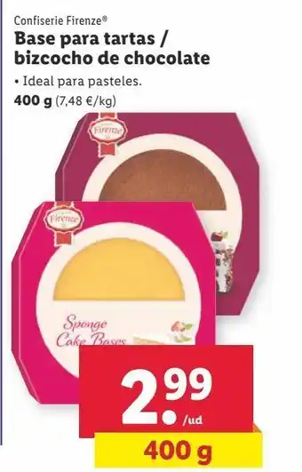 Lidl Base para tartas confiserie firenze oferta