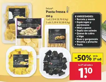 Lidl Pasta fresca deluxe oferta