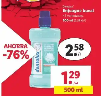 Lidl Enjuague bucal dentalux oferta
