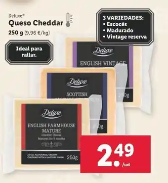 Lidl Queso cheddar deluxe oferta